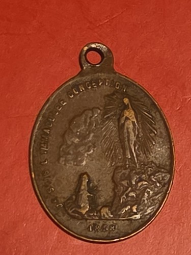 Antike lourdes pilgermedaille - lourdes,